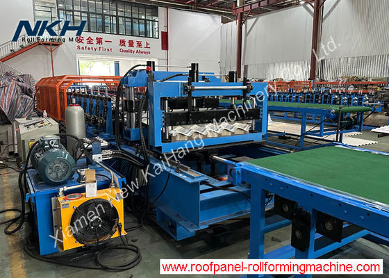 845 Metal Roof Tile Roll Forming Machine Servo Motor Driving Flying Press and Cut Metal Roll Forming Machine