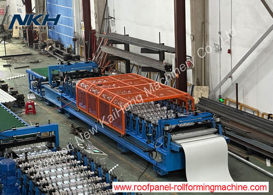 845 Metal Roof Tile Roll Forming Machine Servo Motor Driving Flying Press and Cut Metal Roll Forming Machine